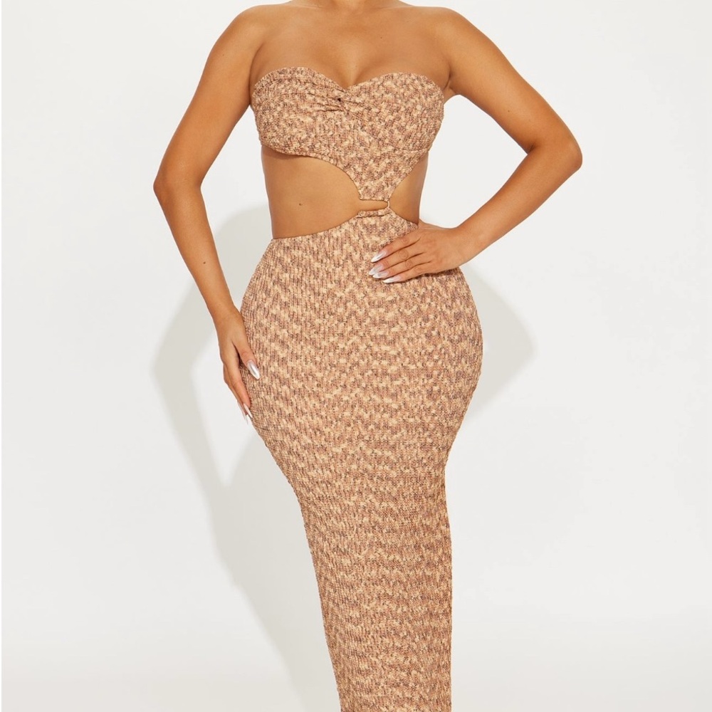 Island Breeze Textured Midi Dress Fashion Nova
